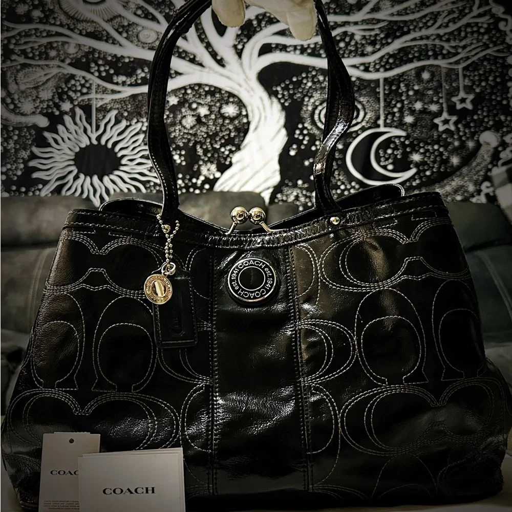 Vintage Y2K style Coach Black Signature Shoulder Bag ❌70%OFF SALE❌ - Picture 17 of 17